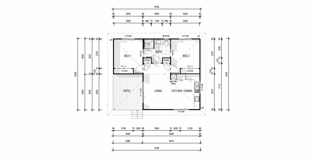 The Palm Granny Flat floorplan Koru Builders Cairns
